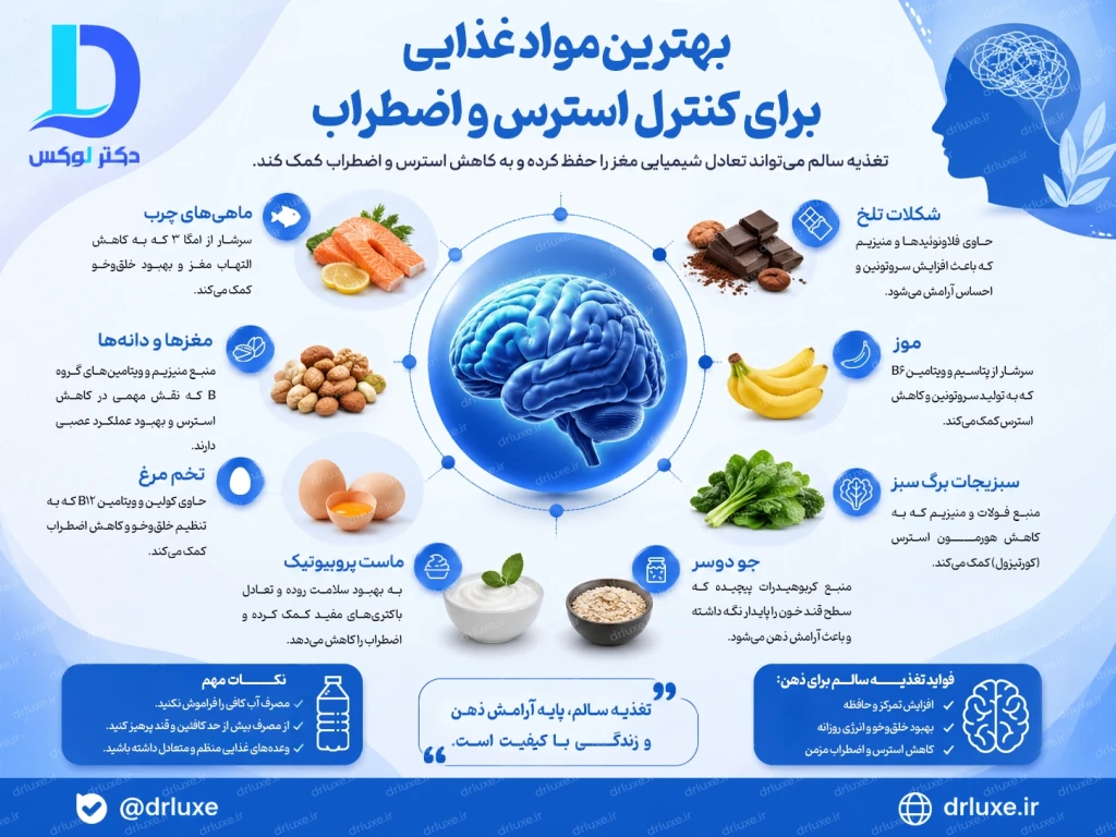 بهترین مواد غذایی برای کنترل  استرس و اضطراب
